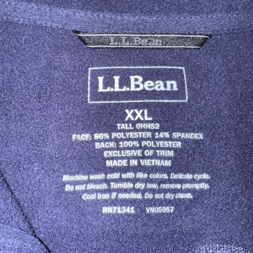 LL Bean Mens XXL Tall Navy‎ Blue Softshell Fleece Lined Full Zip Jacket OHHS2 - Picture 7 of 10